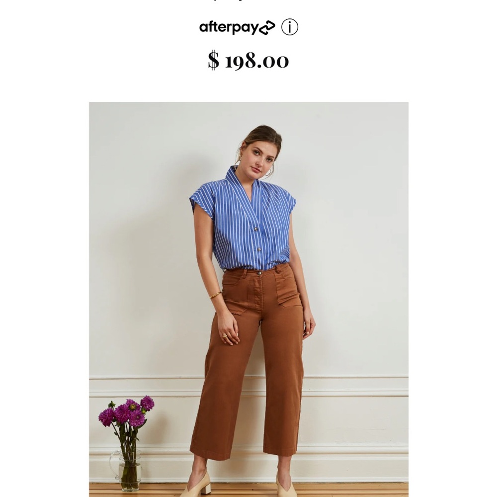 Loup women’s cropped pants in a pretty orange brown